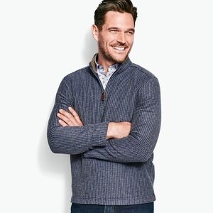 Johnston & Murphy Blue Zip Up Sweater Classic Fit